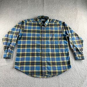 Vintage Sears Roebuck Shirt Mens‎ Extra Large Blue Plaid Flannel Button Up 80s